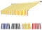 CYXOZ Ersatz Für Einziehbare Klemmmarkise, Sonnenschutzdach Für Einziehbare Markisen,Langlebiger Markisenstoff, Wasserdichter Mehrzweck-Markisenschutz, Markisen Ersatzteile-Yellow+White||2.5m