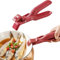 Pince Multifonction Anti-Brûlure en Silicone pour Bol Chaud, Plat - Accessoire de Cuisine Isolant (Rouge)