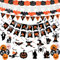 AMLOOPH Halloween Deko Innen Set - Gruselige Party Dekoration Mit Wiederverwendbarer Girlande, Banner, Luftballons, Fledermaus, Geist, Kürbis für Türdeko