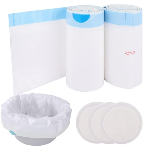 ZOFUN 40 Stück Toiletteneinlagen mit saugfähigen Pads, 53 x 38 cm, Einweg-Kommodus-Beutel, super saugfähige Windelentsorgungsbeutel, Nachttisch-WC-Einlagen für Erwachsenen-Toilettenstühle,