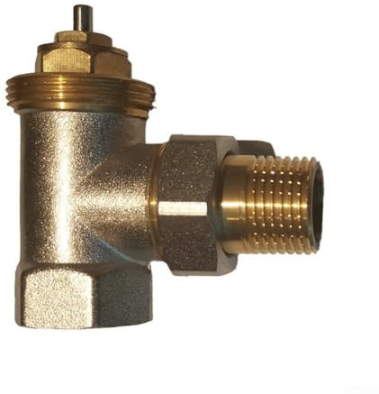 Winkel-Temperaturregelventil, Antik-Messing-Eck-Thermostat-Heizkörperventil, M30 x 1,5 mm Gewinde zur Temperaturregelung (DN20)