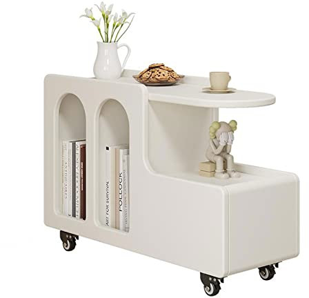 Mesa de Centro Mesa auxiliar cuadrada con ruedas, mesa auxiliar pequeña for espacios pequeños, mesas auxiliares modernas for dormitorio y sala de estar con estantes y cajones, mesita de noche, mesa au