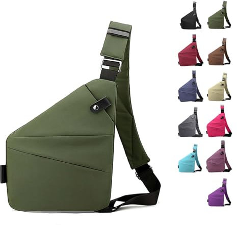 Anti Diebstahl Tasche, Diebstahlsichere Umhängetasche, Wasserresistent Sling Bag, Anti-Diebstahl Sling Bag, Wasserresistent, Anti Diebstahl Tasche Damen (A, Rechte Schulter)