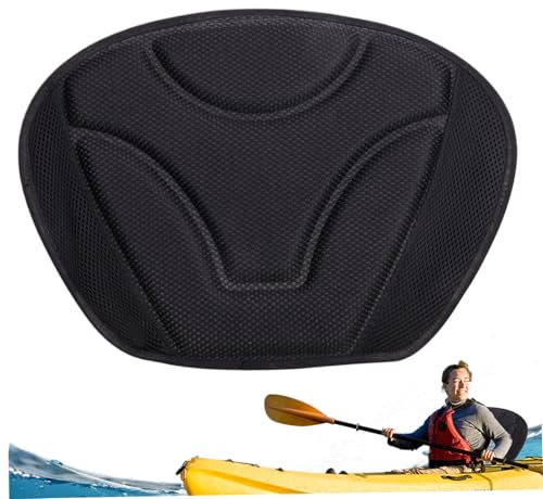 KDAMGOQE Kayak Back Cushion Soft Breathable Lumbar Support Kayak Backrest Pillow Thick Elastic EVA 15x11 In Single-Person Cushioned Back Pad for Fishing Boats, Canoe, Car (Black),Kayak Cushion