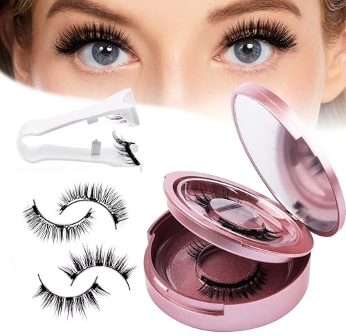 GEMERRY 2 paires Magnetic Lashes Faux Cils Magnetique Faux Cils Magnétiques Avec Applicateur Pas besoin de Colle Cils Magnétiques Aspect Naturel & Imperméables Cils Magnétiques Sans Eye-liner(PDH05)