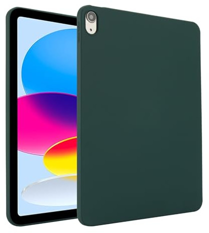 Tablet PC Hülle Tablet Case Compatible with iPad 11th Gen A16 11 Inch 2025 Soft Design Matte TPU Slim Shockproof Protective Case,Slim Fit Lightweight Silicone Smart Cover Schutzhülle(Dark Green)