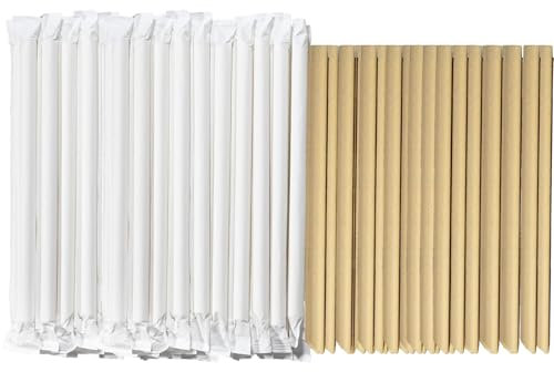 Caiyloxn Bubble Tea - Lot de 150 pailles en papier, 210 x 12 mm - Biodégradables - Idéales pour les fêtes, les mariages et les occasions