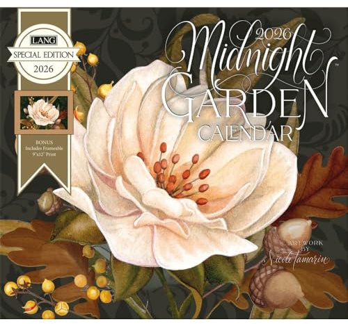 Lang Companies, Midnight Garden Special Edition Wandkalender 2026, 31,8 x 35,6 cm, 12-Monatskalender mit gehefteter Bindung