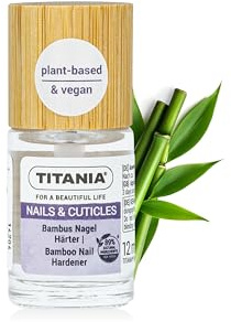 TITANIA® Endurecedor de uñas de bambú, 12 ml, con extracto de bambú y mezcla de vitaminas contra uñas quebradizas, fortalece y protege, compatibilidad cutánea dermatológicamente probada, vegano