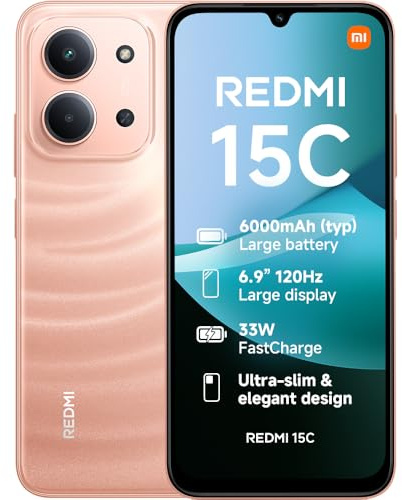 XIAOMI REDMI 15C Smartphone 4+256GB Twilight Orange 6.9 120Hz Display | 6000mAh, 7.99mm Design, MediaTek Helio G81-Ultra Octa-core, 50MP AI Dual Camera, IP64 Dust and Water Resistance