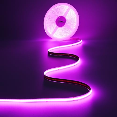 JOYLIT 24V COB LED Streifen 10M RGB+3000K 784 LEDs/m Punktfrei Innen | RGB+Warmweiß Farbwechselnd, Dimmbar, Kürzbar, Selbstklebend, Für Zuhause, Partys, Schränke, Clubs, Bar-Dekoration (Nur Licht)