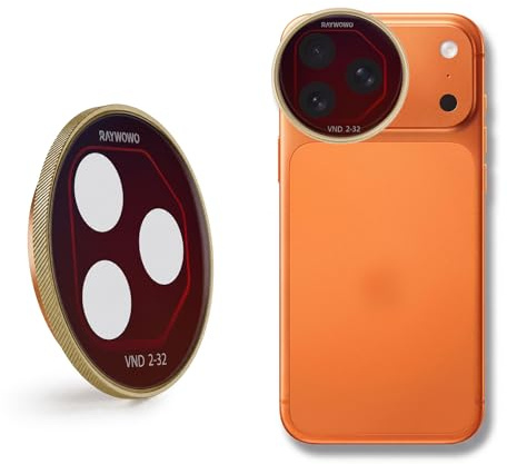 Raywowo Filtro ND per iPhone 17 Pro, filtro per obiettivo ND2-32 variabile, controllo dell'esposizione per video, installazione/rimozione rapida, filtro per obiettivo della fotocamera per iPhone