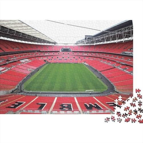 Wembley Stadium View Puzzle 1000-teilige Schwer Puzzle Spielzeug Pädagogisches Spiel Impossible Glitch-Style Stripes Herausforderungsspielzeug Für Erwachsene Kinder 38x26cm/1000pcs