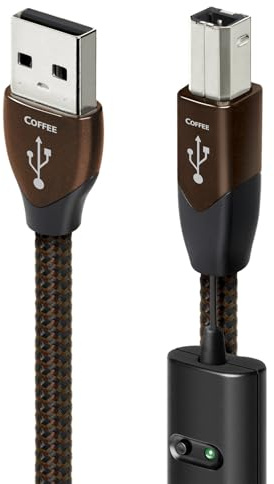 AudioQuest Coffee USB A-B - Câble USB (1,5 m, USB A, USB B, 2.0, mâle/connecteur mâle, noir)