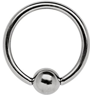 Intimpiercing Schmuck Titan Ring BCR 1,6 x 10 mm mit 4 mm Klemmkugel