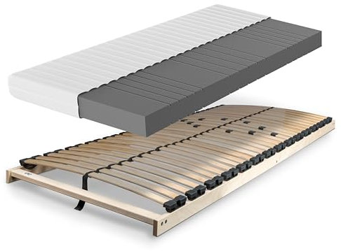Betten-ABC - Matratze & Lattenrost (KSP-500) - 80x200 cm (H3) - 7-Zonen Matratze aus Kaltschaum mit passendem Lattenrost - Hypoallergen & Antibakteriell - Oeko-TEX® Zertifiziert - Lieferung per Paket