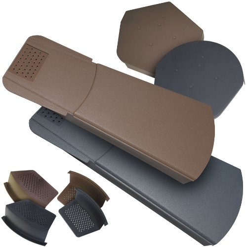 Grey Easy-Trim Universal Dry Verge Kit/System - with 10 x Dry Verge Units and 1 x Domed Apex End Cap for Gable/Apex Roof fix to Any Tile -Mortar Free