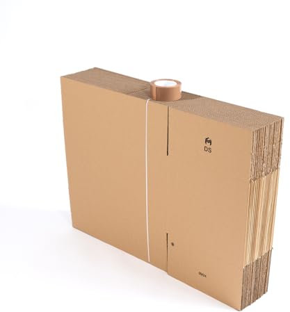 Pack of 15 Standard Moving Cardboard Boxes + 1 x Roll of Adhesive Tape
