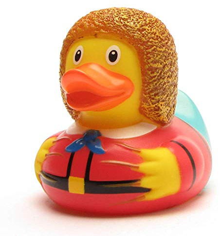 Struwwelpeter Badeente I Quietscheente I L: 7,5 cm i inkl. Badeenten-Schlüsselanhänger im Set