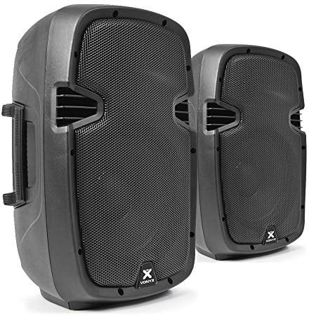 VONYX SPJ-1000AD Active PA Speaker System – Pair of 10 Inch Powered Speakers with Built-In 800W Amplifier, Mic & Line Inputs – Portable DJ Sound System for Live Music, Events & Stage