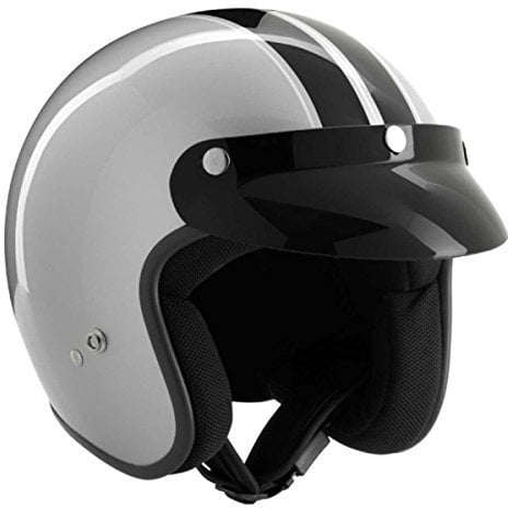 ROCC Classic Dekor Jethelm, Farbe Silber-schwarz, Größe 2XL(63/64)