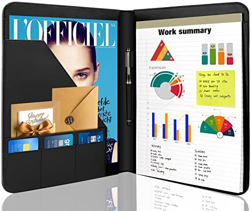 Jancosta Business-Padfolio-Mappe mit Notizblöcken, Briefgröße, Schwarz, 1 Stück
