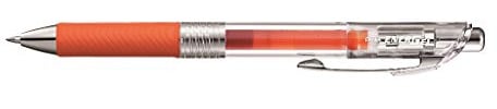 Pentel EnerGel Pure, 0.7mm tip, Orange ink, pack of 12