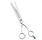 Moontay JP-440C Professionelle Fellschere für Hunde, gerade, gebogen, Effilierschere, Mischen, Chunking, Edelstahl, für Haustiere, Katzen, Haarschneideschere, Silber, 19,1 cm (24 Zähne)