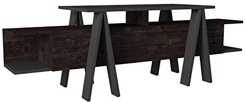 Alphamoebel 5088 Aspero Wohnwand TV Lowboard Board Tisch Fernsehtisch Fernsehschrank für Wohnzimmer, Holz, Rebab Braun Dunkelgrau Anthrazit, Fernsehablage, viel Stauraum, 160 x 50,7 x 45 cm