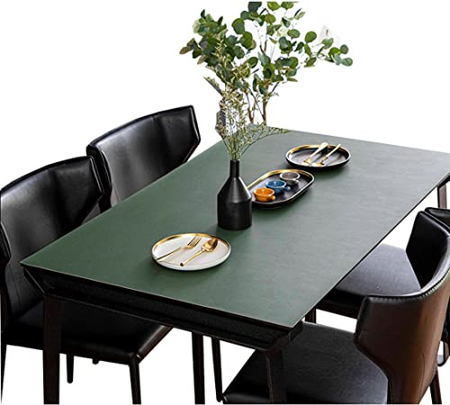 CIEEIN CIEHT PU Tischdecke Tischmatte Schreibtisch Tischfolie Schutzfolie Tischfoli Tischschutz Matte Wasserdicht Grün+Grau 80 * 120cm