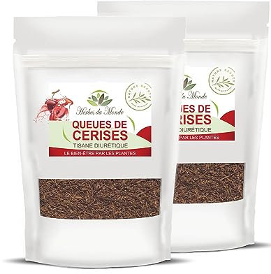 Herbes du Monde - Queues de Cerises Coupées 200g - Tisane Drainante Naturelle - Détox & Bien-être Urinaire - Infusion Minceur - 2 sachets