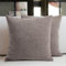 Encasa XO Chenille Kissenbezüge Set von 2 | Dusty Brown - (20x20) (50x50 cm) | Dekorative Akzent Quadratische Wurfkissenbezüge Für Couch, Heimdekoration, Sofa