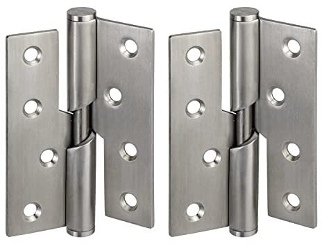 Pair of Door Hinges Rising Butt Handed Right Lift Off Hinge 100mm x 77mm(Right)