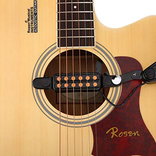 Micro de Guitare, 12 Trous de Son Micro magnétique de 12 Trous avec kit d'accordeur de tonalité de Volume pour Guitare Acoustique pour Guitare de Trou de Son