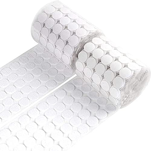 YUTOU 1000 Stück Klettpunkte Selbstklebend 10mm 500 Paar Klett Klebe Punkte Self Adhesive Klett Klebepunkte klettverschluss band für Papier Kunststoff Glas Leder Kleidungsstücke(Weiß)