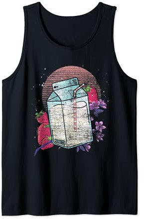 Anime Erdbeer Milchshake Karton Sakura Manga Pastel Goth Tank Top