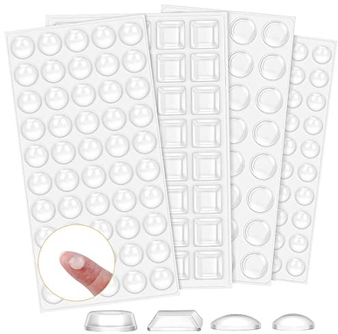 Gommini Adesivi, YSYZM 172 Pezzi Gommini Trasparenti Adesivi in Silicone, Gommini Adesivi Antiscivolo Ammortizzatore di Colpi per Mobili (4 Specifica)