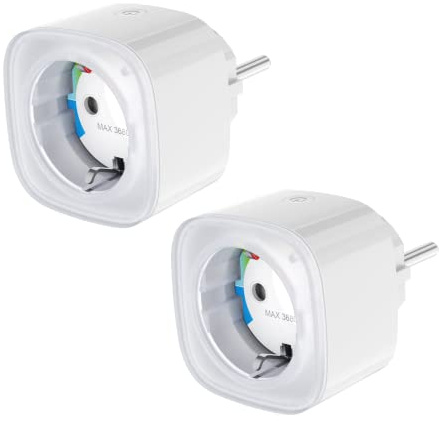 GHome Smart Enchufe inteligente WiFi, Alexa Smart Plug con función temporizador y control remoto mediante aplicación, control de voz con Alexa Echo y Google Home, 2 unidades