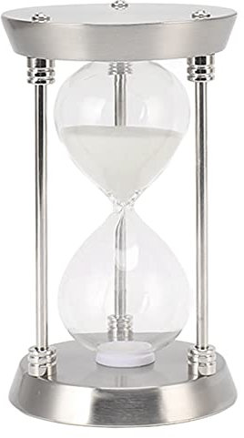 Sandglas-Sanduhr-Sanduhr-Timer mit 3 Säulen, Dekorativ, Hoch Glänzender Sand, Austauschbar(S 15min-Silber)