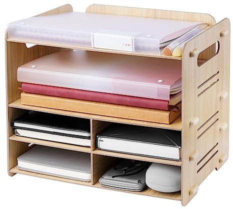 CUESVAP Bandeja Escritorio Apilables, 31.6 x 22 x 26.6 cm, Organizador Escritorio para Material Oficina/Papel A4 / Clasificador Documentos