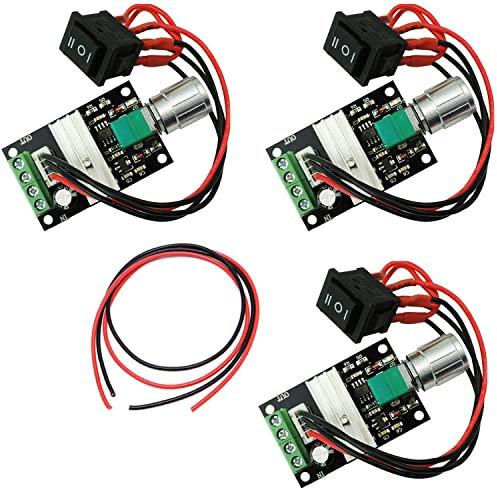 RUNCCI-YUN 3 Stk 6V 12V 24V 3A 80W PWM Motor-Drehzahlsteller,DC drehzahlregler 12v,Motordrehzahl Schalter Controller-（PWM） Einstellbarer Umkehrbarer Motor-treiber Schalter （1203BB ）