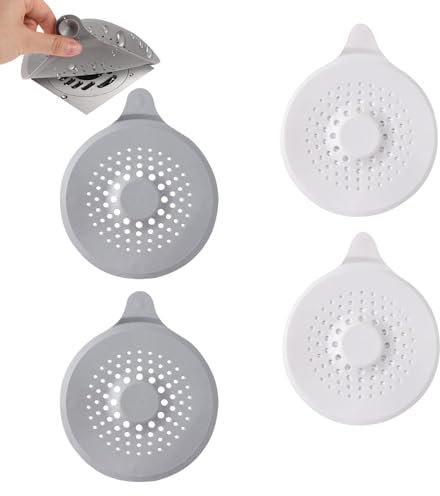 4Pcs Silicone Sink Strainer Strong Adsorption Drain Cover for Sewers Bathtubs Laundry Kitchen Washbasins Sink Stoppers Prevents Hair and Food Debris From Entering The Drain