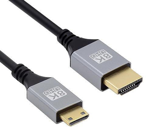 Cablecc 8K 4K Mini HDMI 2.1 Ultra Mince HDTV Hyper Flexible Slim Cord Type-A TO-C Cavo per la fotocamera HDTV 200cm