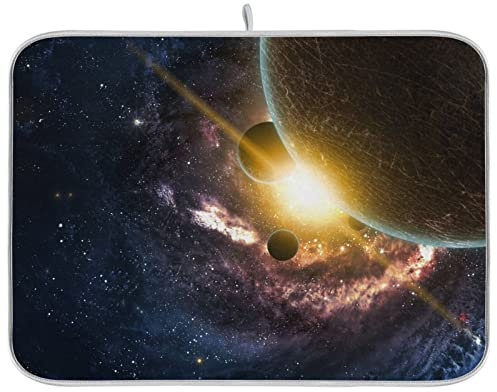177 Abtropfmatte, Nebel Im Universum Mikrofaser Trocknen Von Teller Mit Aufhängeöse Hitzebeständige Matte Geschirrabtropfmatte Für Spüle Besteck Tischplatte 41X46cm