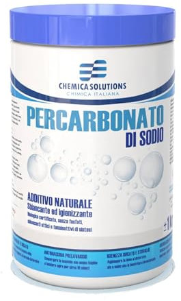 Percarbonato di Sodio Additivo Naturale, smacchiante, sbiancante, igienizzante ecologico barattolo da 1 Kg 200 Lavaggi Chemica Solutions