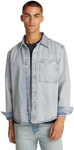 Calvin Klein Herren Jeanshemd Regular Denim Shirt Brusttasche