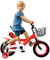 12 Zoll Kinderfahrrad für 2-4 Jahre, Bequemer Kinder Fahrrad mit PU Sitz, Stützräder, V-Brake Bremsen, Anti-Rutsch-Armlehne und Schutzbleche, Höhenverstellbar (Rot)