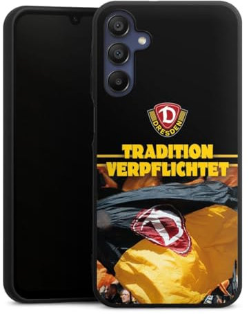 Premium Silikon Hülle kompatibel mit Samsung Galaxy A15 5G Handyhülle schwarz Case SG Dynamo Dresden Fanartikel SGD