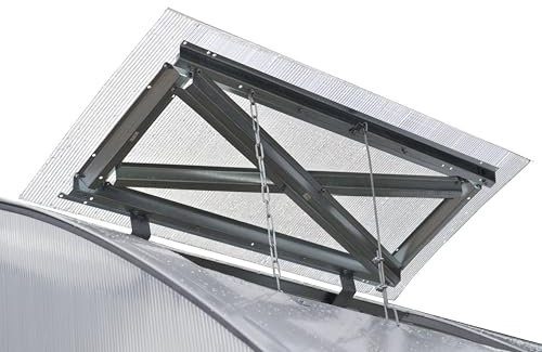 Dachfenster für Robustes Gewächshaus Gärtner mit Automatik | verzinkter Stahlrahmen | Nachrüstbare Belüftungsfenster | Erhöht die Luftzirkulation | UV- und witterungsbeständig