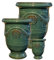 TucanoHamburg Anduze Lot de 3 pots de fleurs, vert/bleu, résistants au gel